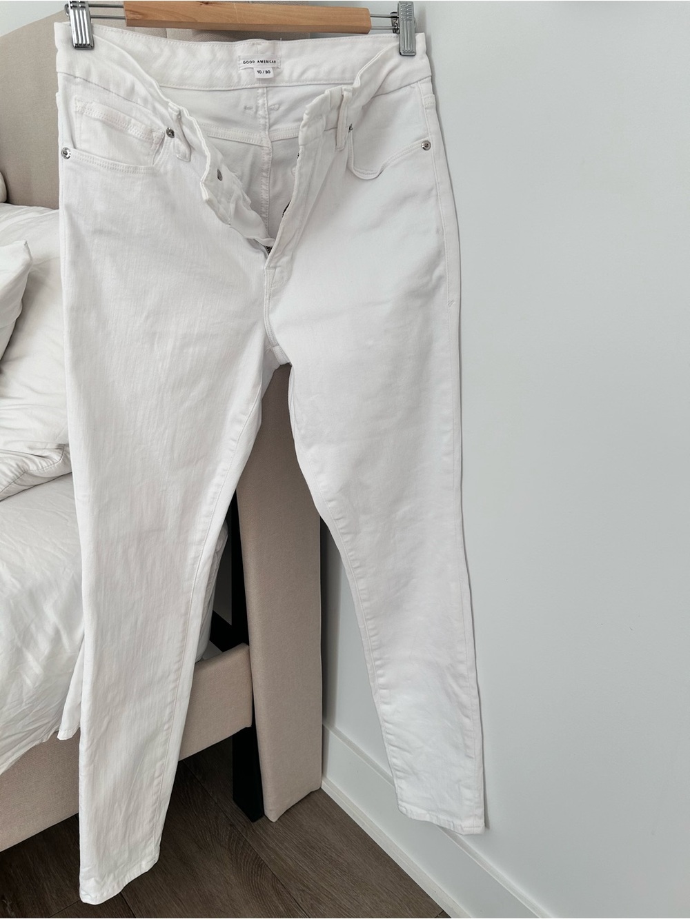 Good American White High-Rise Skinny Jeans